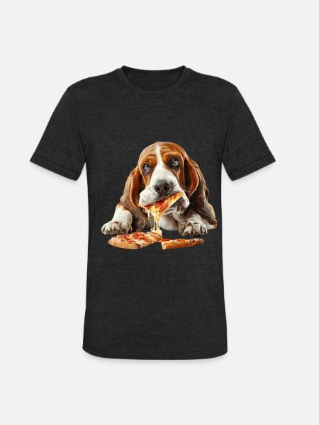 Basset Hound - Unisex Tri-Blend T-Shirt - heather black