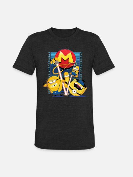 Minions Mega Minions With Super Powers - Unisex Tri-Blend T-Shirt - heather black