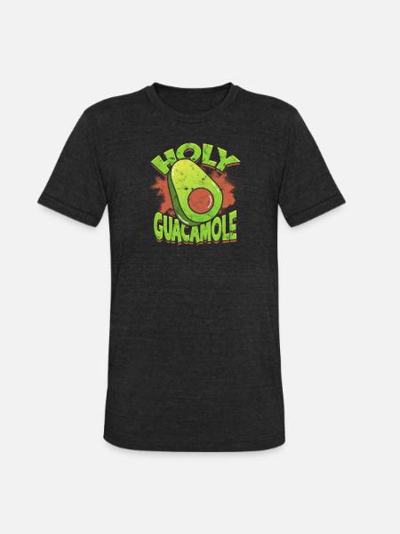 Holy guacamole - Avocado - Unisex Tri-Blend T-Shirt - heather black