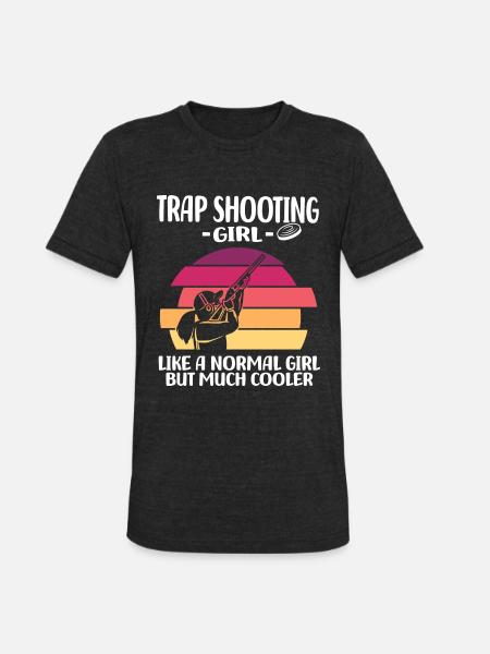 Trap shooting - Unisex Tri-Blend T-Shirt - heather black