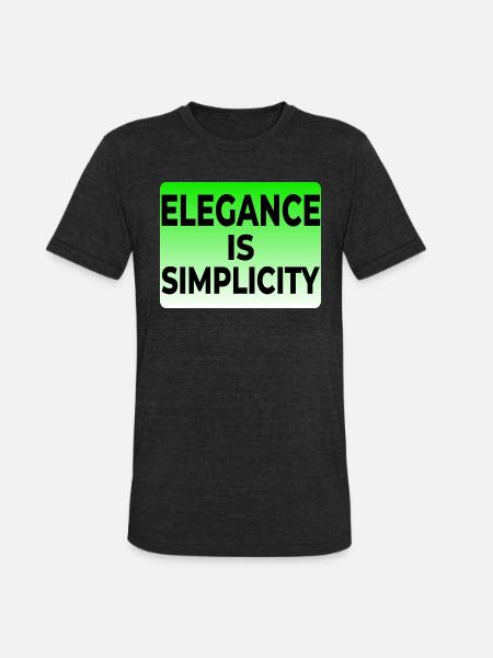 ELEGANCE IS SIMPLICITY T-SHIRT - Unisex Tri-Blend T-Shirt - heather black