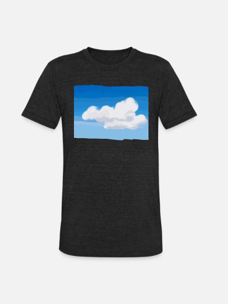 blue sky clouds - Unisex Tri-Blend T-Shirt - heather black
