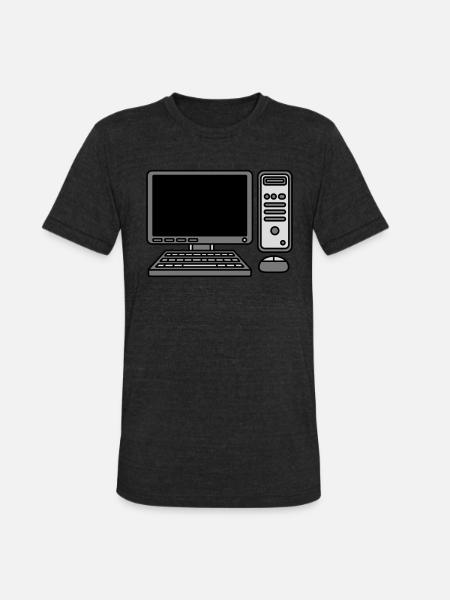 computer keyboard mouse screen - Unisex Tri-Blend T-Shirt - heather black