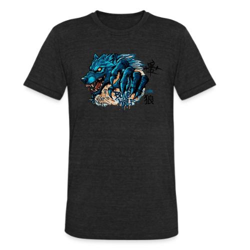 Blue Wolf Graffiti Street Art - Unisex Tri-Blend T-Shirt