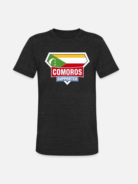 Comoros Supporter - Unisex Tri-Blend T-Shirt - heather black