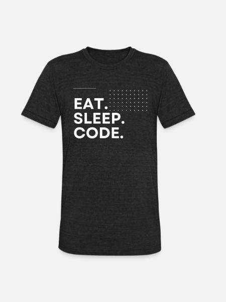 Eat Sleep Code - Unisex Tri-Blend T-Shirt - heather black