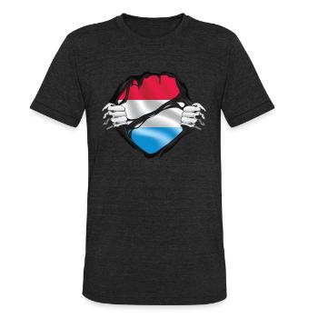 Luxembourg Hands Ripped - Unisex Tri-Blend T-Shirt - heather black - Front - Brady (186cm)