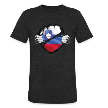 Slovenia Hands Ripped Flag Black - Unisex Tri-Blend T-Shirt - heather black - Front - Brady (186cm)