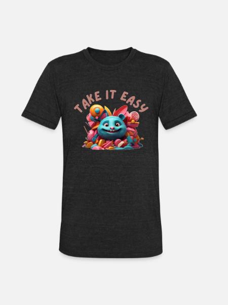 Take it easy - Unisex Tri-Blend T-Shirt - heather black