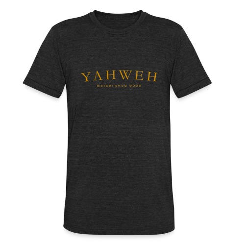 Yahweh Established 0000 in Gold - Unisex Tri-Blend T-Shirt