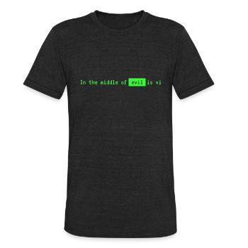 In the middle of evil is vi - Unisex Tri-Blend T-Shirt - heather black - Front - Brady (186cm)