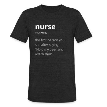 NURSE | funny definition - Unisex Tri-Blend T-Shirt - heather black - Front - Brady (186cm)