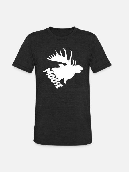 Moose Head Shirt - Unisex Tri-Blend T-Shirt - heather black