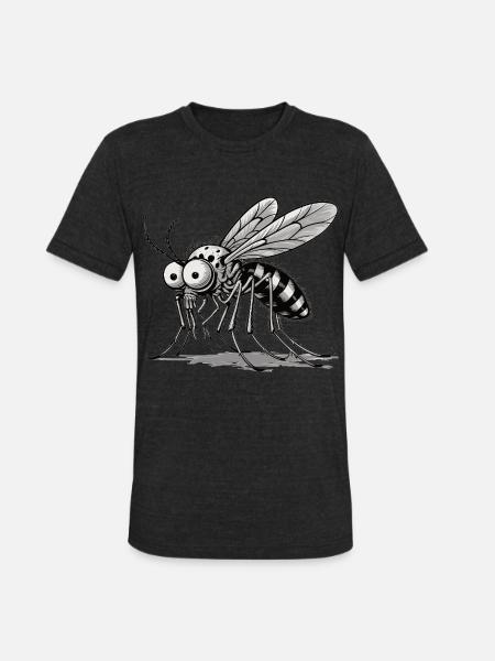 Mosquito: The Tiny Bloodsucker - Unisex Tri-Blend T-Shirt - heather black