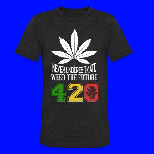 Chuckling 420 Future of Herb Weed Marijuana Design - Unisex Tri-Blend T-Shirt