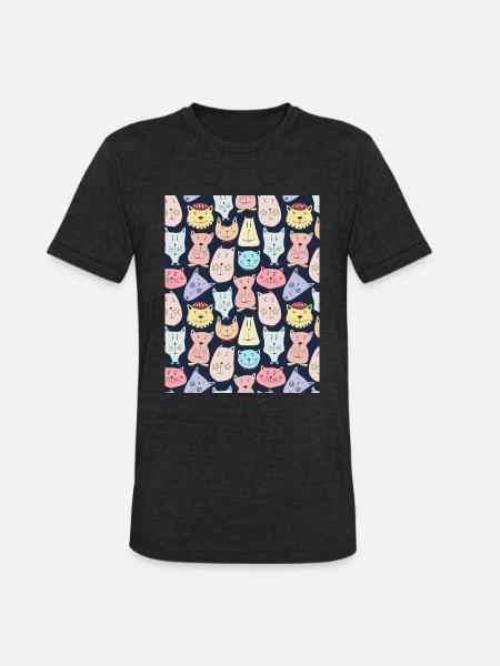 Funny Cats - Unisex Tri-Blend T-Shirt - heather black