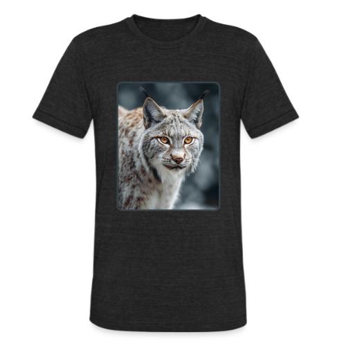 Lynx Portrait Piercing Eyes Design - Unisex Tri-Blend T-Shirt