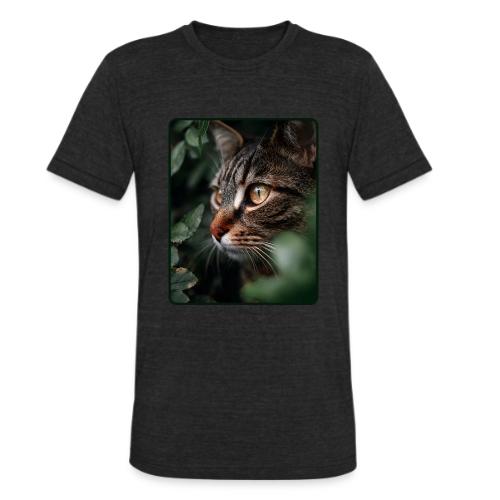 Tabby Cat Jungle Eyes Design - Unisex Tri-Blend T-Shirt
