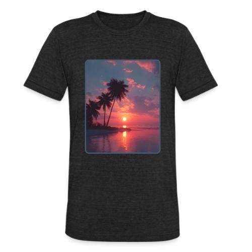 Tropical Sunset Ocean Reflection Design - Unisex Tri-Blend T-Shirt
