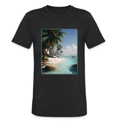 Tropical Beach Paradise Palm Design - Unisex Tri-Blend T-Shirt