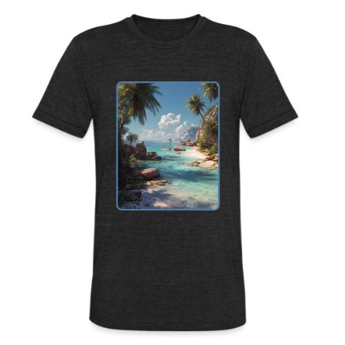 Tropical Island Paradise Ocean Design - Unisex Tri-Blend T-Shirt