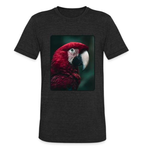 Red Green Macaw Bird Portrait Design - Unisex Tri-Blend T-Shirt