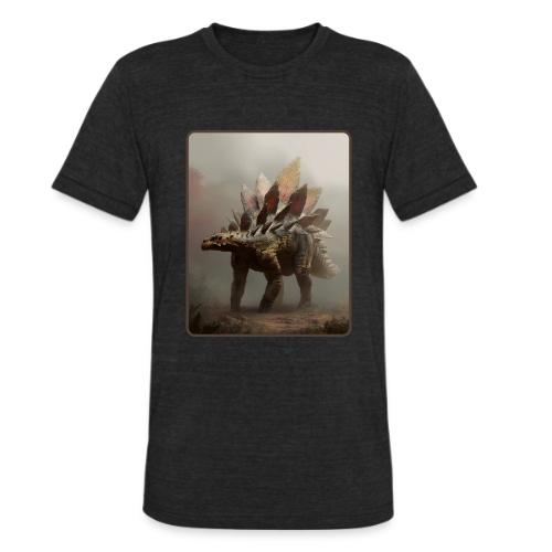 Stegosaurus Misty Forest Design - Unisex Tri-Blend T-Shirt