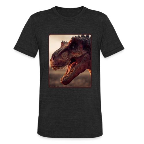 T Rex Roaring Close-Up Design - Unisex Tri-Blend T-Shirt