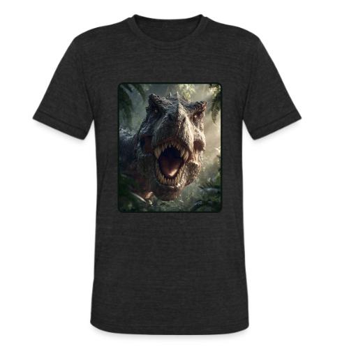 T Rex Jungle Roar Design - Unisex Tri-Blend T-Shirt