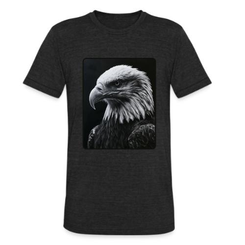 Black White Bald Eagle Design - Unisex Tri-Blend T-Shirt