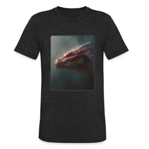 Red Dragon Fog Portrait Design - Unisex Tri-Blend T-Shirt