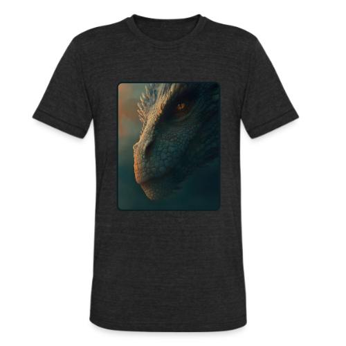 Golden Eye Dragon Close-Up Design - Unisex Tri-Blend T-Shirt