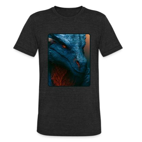 Turquoise Dragon Fire Eye Design - Unisex Tri-Blend T-Shirt