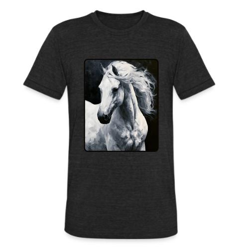 White Horse Oil Painting Design - Unisex Tri-Blend T-Shirt