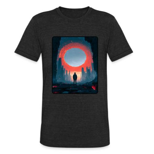 Cosmic Portal Future City Design - Unisex Tri-Blend T-Shirt