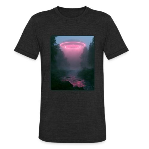 Neon UFO Forest River Design - Unisex Tri-Blend T-Shirt