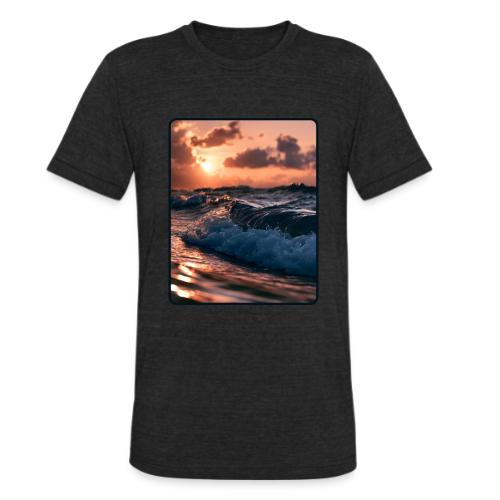 Golden Sunset Ocean Wave - Unisex Tri-Blend T-Shirt