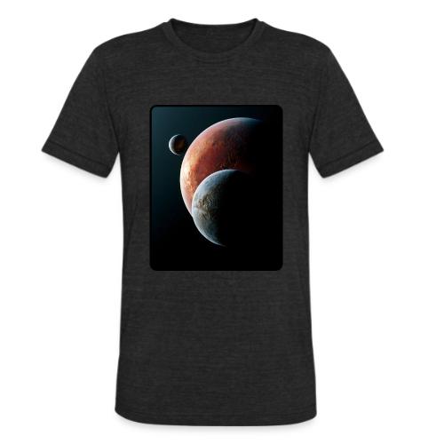 Three Planets Deep Space Design - Unisex Tri-Blend T-Shirt