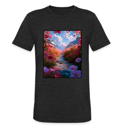 Dreamy Cosmos Valley Landscape Art - Unisex Tri-Blend T-Shirt