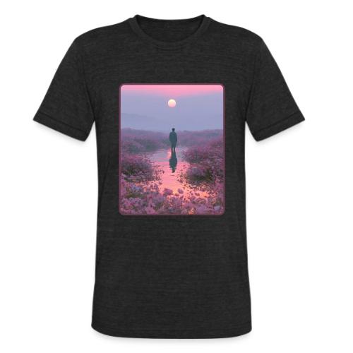 Ethereal Sunset Flower Field Art - Unisex Tri-Blend T-Shirt