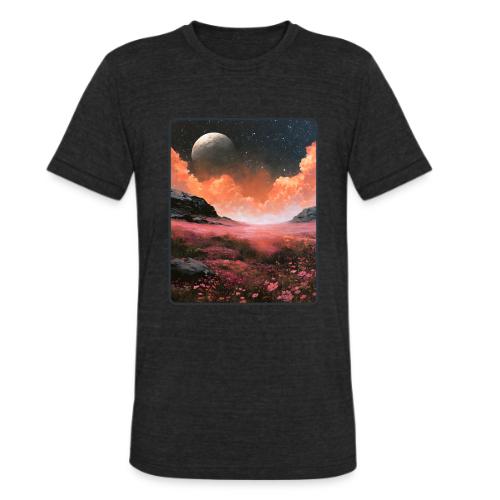 Moonlit Fantasy Flower Landscape - Unisex Tri-Blend T-Shirt