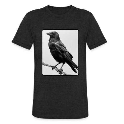 Raven Black and White Art Design - Unisex Tri-Blend T-Shirt