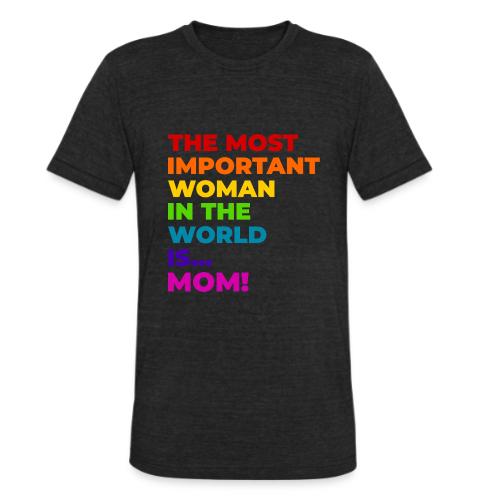 Mom: The Most Important Woman in the World - Unisex Tri-Blend T-Shirt