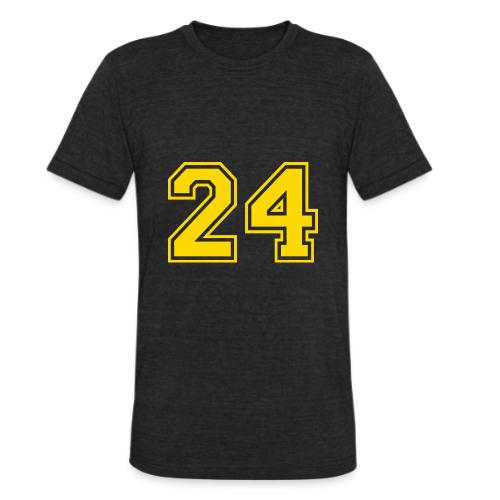 Number 24 in a classic athletic collegiate font - Unisex Tri-Blend T-Shirt