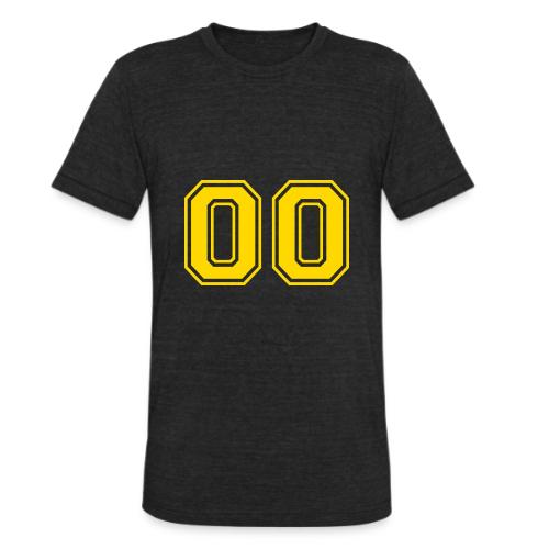 Number 00 in a classic athletic collegiate font - Unisex Tri-Blend T-Shirt