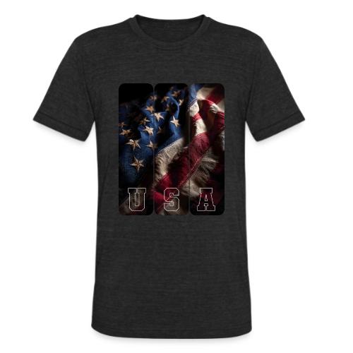 USA: Worn Stars and Stripes - Unisex Tri-Blend T-Shirt