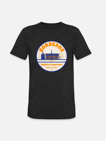 Bordeaux Skyline - Unisex Tri-Blend T-Shirt - heather black