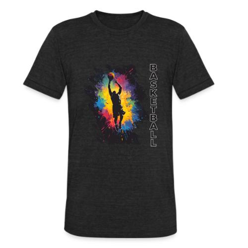 High Energy Basketball Paint Splatter Art - Unisex Tri-Blend T-Shirt