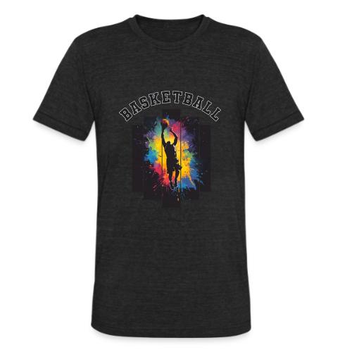 Basketball Slam Dunk Splash Design - Unisex Tri-Blend T-Shirt