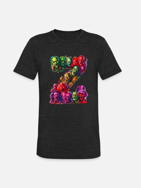 alphabet Z - Unisex Tri-Blend T-Shirt - heather black